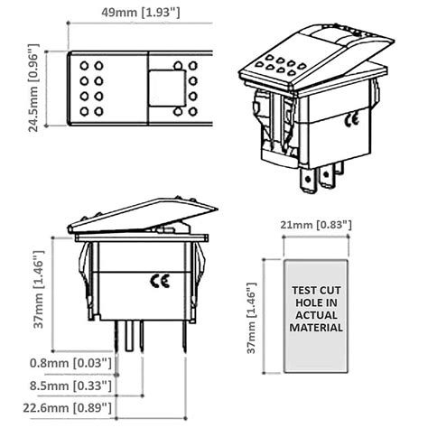 Below is a pictorial representation of the schematic diagram SPDT Marine Rocker Switch On-Off-On | MGI SpeedWare