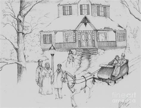 Turn Of The Century Christmas Drawing By Dan Theisen