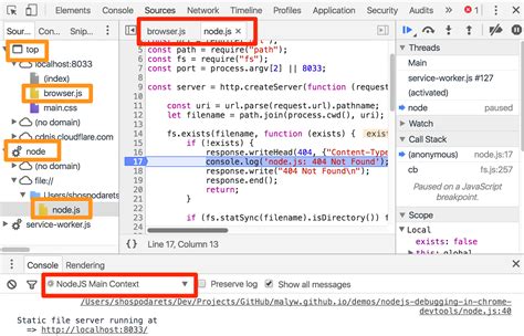 Nodejs Debugging With Chrome Devtools In Parallel With Browser
