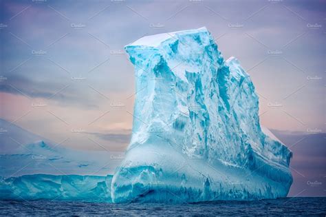 Antarctic Iceberg Floating In Ocean ~ Nature Photos ~ Creative Market