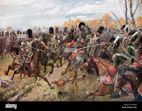 The Bavarian Chevaulegers Regiment In Battle With The Cavalry Of The