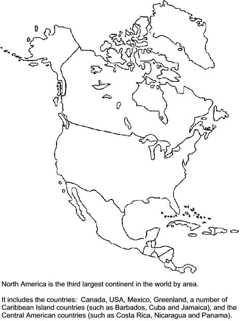 Animal Coloring North America Map North America Continents Coloring