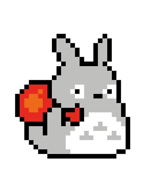 Totoro Pixel Art Stickers By Toty Redbubble