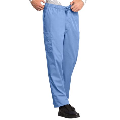 cherokee workwear 4000 scrubs pants mens drawstring cargo ceil blue — medshop australia