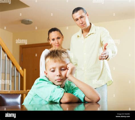 Parents Scolding Teenager Son Focus On Boy Stock Photo Alamy