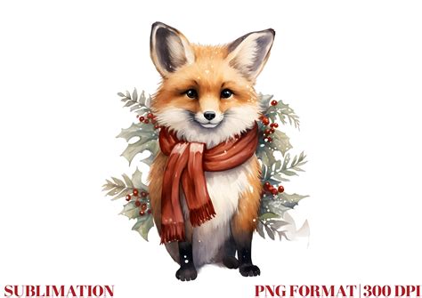 Watercolor Christmas Fox Graphic By Mirawillson · Creative Fabrica