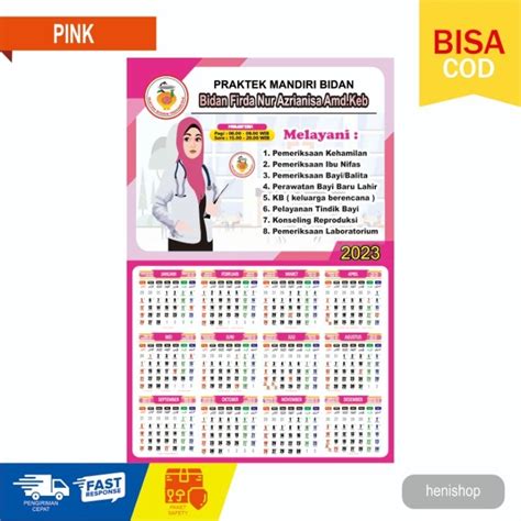 Jual Kalender Bidan 2024 Ganti Nama Tulisan Shopee Indonesia