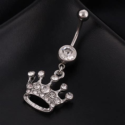 Crown Belly Ring Navel Piercing Ring Piercingbelly Ring Etsy