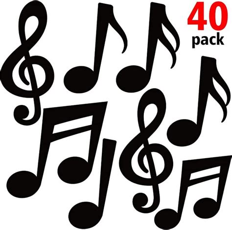 40 Pieces Music Notes Cutouts Music Party Decorations Musical Notes