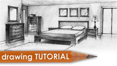 Drawing Tutorial Room In Two Point Perspective Bedroom Youtube