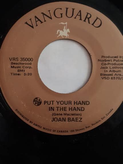 Joan Baez Put Your Hand In The Hand 1971 Vinyl Discogs