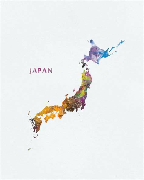 Color an editable map, fill in the legend, and download it for mobile app now available! Japan Map, Watercolor Japan, Tokyo, Osaka, Country Map, Poster, Painting, Gift, Map Art, Wall ...
