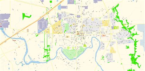 New Braunfels Texas Us Pdf Map Vector Exact City Plan High Detailed