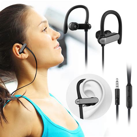 Wired Over Ear Sport Earbuds Sweatproof In Ear Headphones For Running