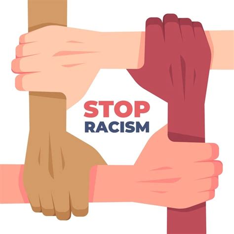 free vector stop racism concept with multiracialhands