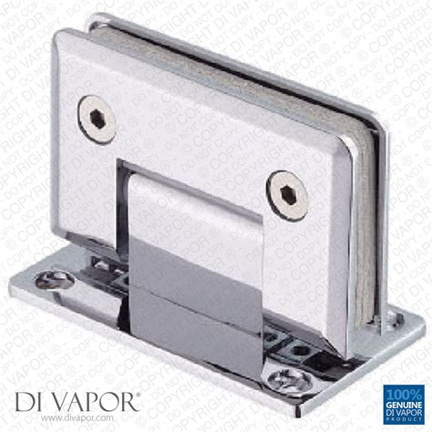 90 Degree Wall Mounted Shower Door Glass Hinge Chrome Plated Double Sided Tapered Edges