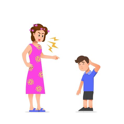 Vector Illustration Of A Mother Scolding Her Child 7944685 Vector Art