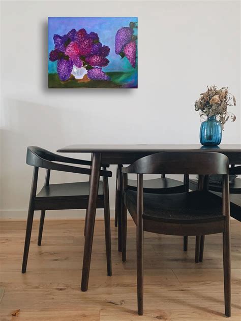 Lilac Flower Canvas Wall Art Lilacs In A Vase Still Life Etsy In 2021