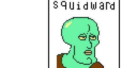 Handsome Squidward Pixel Art