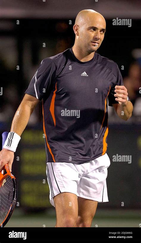 Andre Agassi Competes In The Delray Beach International Tennis