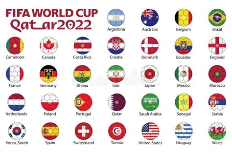 Fifa World Cup Tournament 2022 Qatar Soccer Or Football Ball Vector