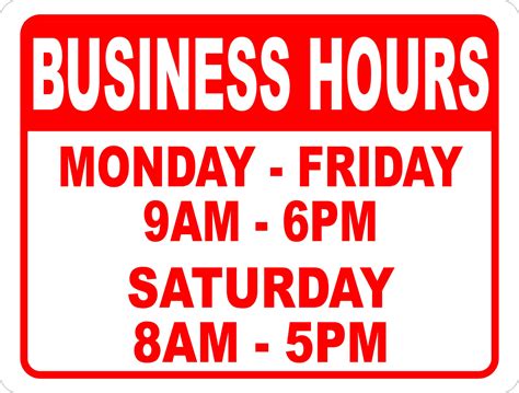 Custom Business Hours Sign Signs By Salagraphics