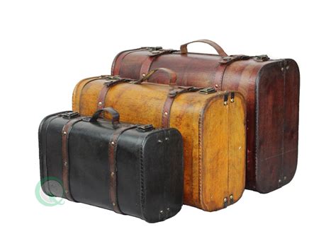 Quickway Imports Trois Coloré Style Vintage Bagages Valise Set De 3