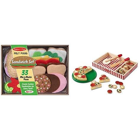 Melissa And Doug Felt Play Food Sandwich Set And Pizza Party Pricepulse