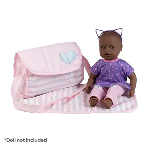 Adora Doll Diaper Bag In Classic Pastel Pink Print With 2 Diapers