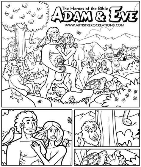 Free Coloring Pages Of Adam And Eve Sheet