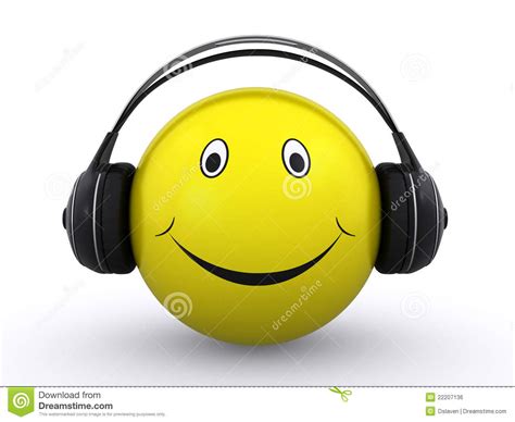 Smiley With Headphones Stock Illustration Illustration Of Face 22207136