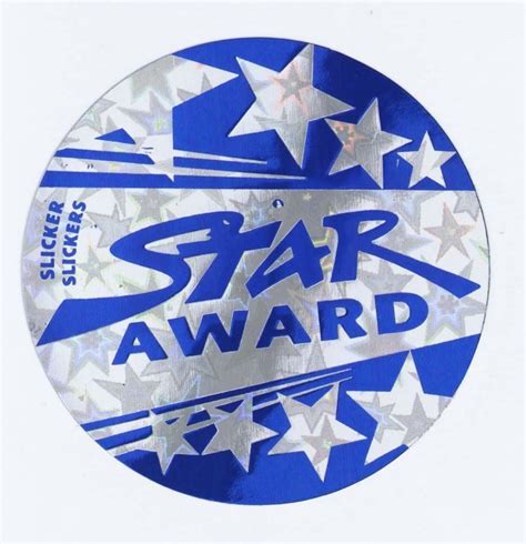 Metallic Star Award Diffraction Sticker School Merit Stickers