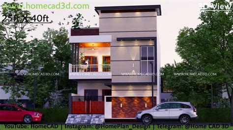 25x40 House Design With Floor Plan And Elevation Home Cad 3d