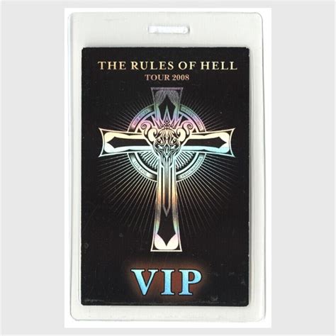Heaven And Hell 2008 Rules Of Hell Concert Tour Backstage Pass Black