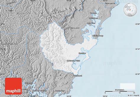 Gray Map Of Wyong