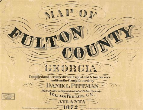 Fulton County Old 1893 Map Georgia Wall Map With Homeowner Etsy