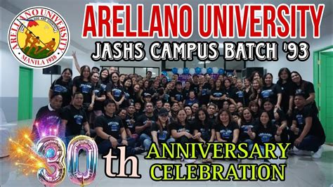 Arellano University Jashs Campus Batch 9330th Anniversary Celebration