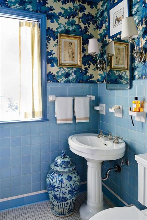 Dimensiones del asiento del inodoro: 🥇 10 fotos de baños azules para inspirarte 2021
