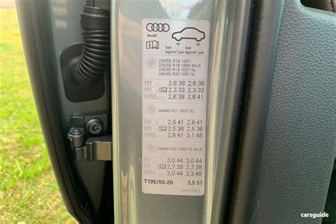 Audi A6 Tyre Pressure Recommended Psi Kpa And Bar Carsguide