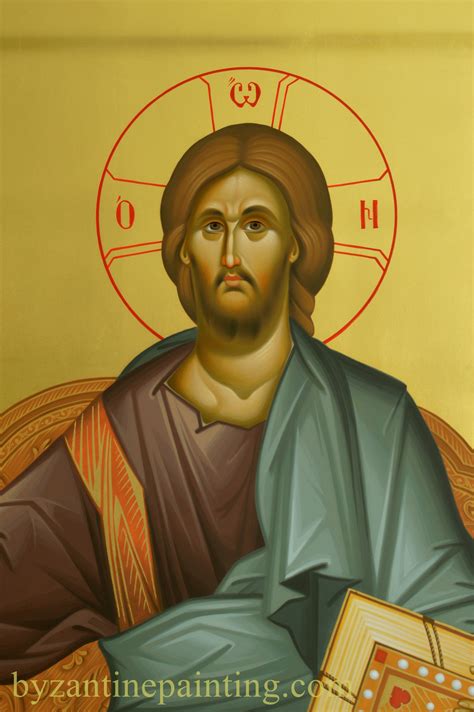 Jesus Christ Icon Painted For Iconostasis Byzantine Icon Painting