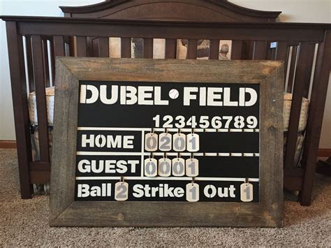 Love My Diy Baseball Scoreboard For Our Baby Nursery Vintage Sports