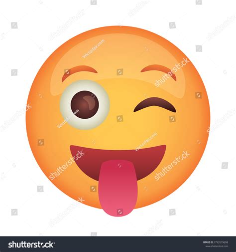 Crazy Emoji Face With Tongue Out Flat Style Icon Royalty Free Stock