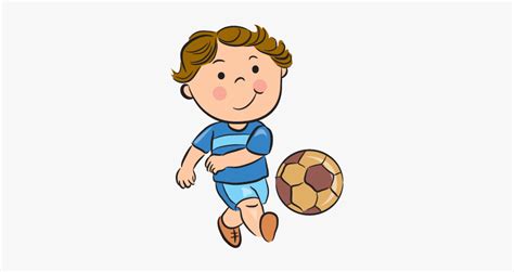 Boy Playing Football Vector Png Clipart Image Kids Sport Art