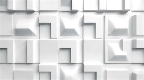 Futuristic 3d Design Seamless White Grid Wall Art Background Mosaic