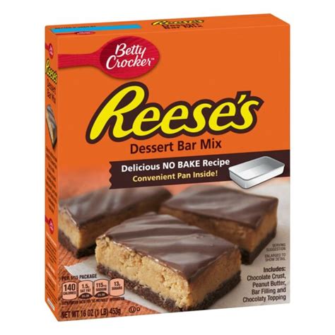 Betty Crocker Reeses Peanut Butter Dessert Bar Mix No Bake 16 Oz Ea