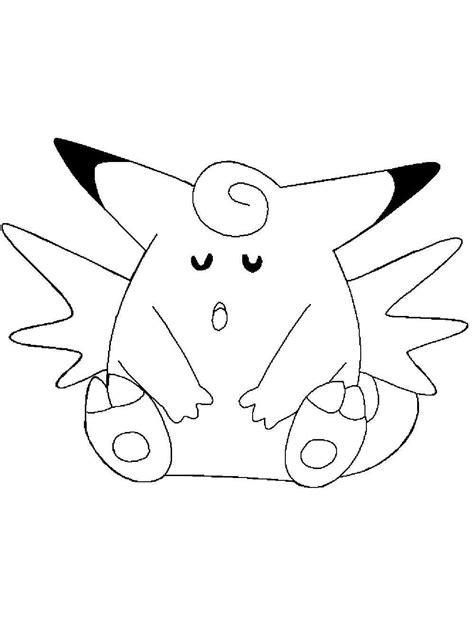 Pokemon Clefable Coloring Pages Free Printable