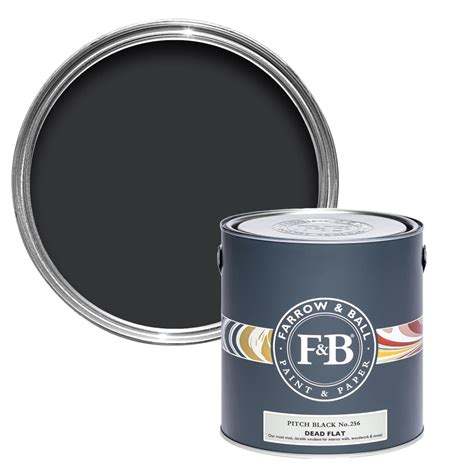 Farrow And Ball Dead Flat Paint No 256 Pitch Black 750ml