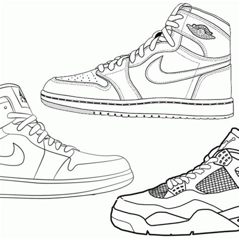 Air Jordan Shoes Coloring Pages Mitraland