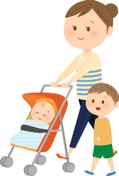 Mom And Son Walking Clip Art