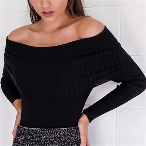 Off Shoulder Knitted Sweater Women 2018 Winter Slim Oversized Sweaters